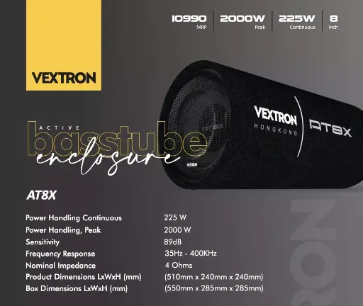 Vextron 8" Active Basstube AT8X – Unleash Powerful Bass