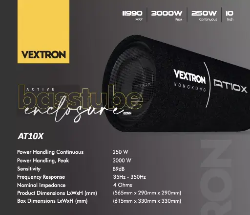 Vextron 10" Active Basstube AT10X – Unleash Powerful Bass