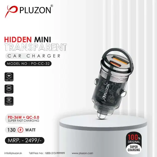 Pluzon Hidden Mini Transparent Car Charger