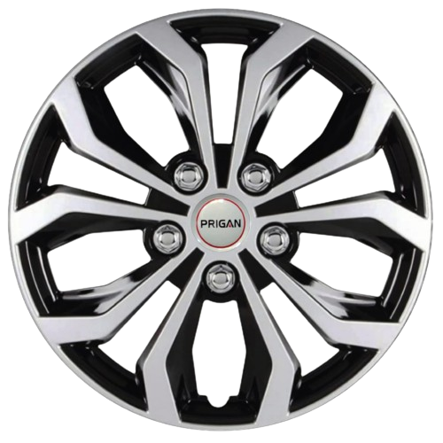 PRIGAN VISION BLACK SILVER WHEEL COVER (Set of 4) AVAILABLE IN 12,13,14,15 INCH